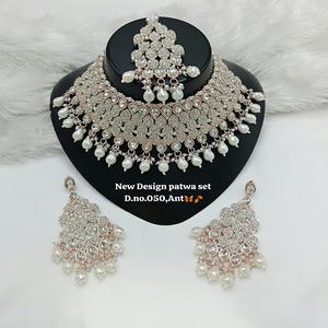 Buy Trending Fancy Collection Gold Plated <b>Kundan</b> & Pearl with White Stone Necklace Set For Women Wear <b>Jewelry</b> - Product Image 2