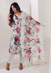 Meilleure qualité femmes Design moderne Chinon broderie travail Maruti mode fête/mariage Kurti pantalon Dupatta nouveau indien/pakistanais - Product Image 4