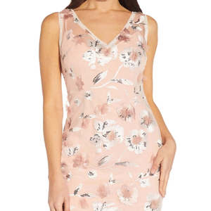 อะเดรียนนา ปาเปลลชุดเดรสบอดี้คอนสีน้ำตาลสำหรับผู้หญิง ไซส์ 14 ตกแต่งด้วยผ้าซีทรูคอวี - Product Image 2