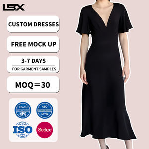 Vestido de Verano Personalizado para Mujer, Elegante, de Manga Corta, Cintura Alta, Poliéster Natural, Largo hasta el Suelo, Corte en A, Chifón, <span class=keywords><strong>Talla</strong></span> Grande - Product Image 1
