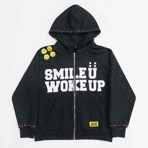 Haute Qualité Boxy À Capuche Strass Coupe Détail Street Wear Style Lâche Surdimensionné Fermeture Éclair Lavé À Capuche Plaid Courte Bouffée Automne - Product Image 3