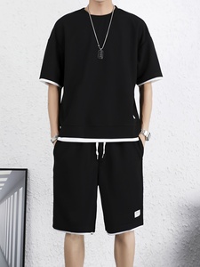 Conjunto de camisa doble de poliéster informal de verano para Hombre | Paquete de dos piezas para hombre con logotipo personalizado al por mayor | Transpirable de secado rápido de alta calidad - Product Image 2