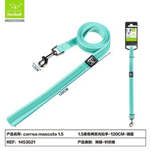 Correa para Mascotas de Doble Color con Tiras Reflectantes y Dos Asas para Collares, Correas y Arneses - Product Image 1
