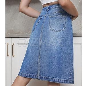 Fabricante profesional Mujer Jeans Falda 100% Algodón Cintura alta Mujer Jeans Falda para la venta - Product Image 6