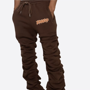 Piste Baggy Flare Pantalon De Survêtement Homme Personnalisé Coton Épais Blanc Éponge Française Empilé Évasé Hommes Pantalon De Survêtement Pantalons Hommes - Product Image 6