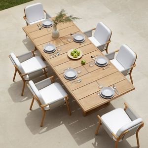 Mesa de Comedor Rectangular de Madera para Exteriores, Muebles de Jardín para Restaurante, Juego de Comedor Moderno - Product Image 1