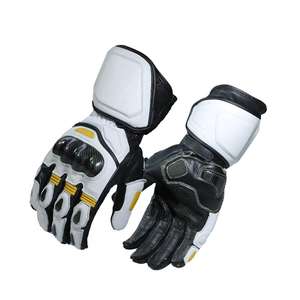 Gants de moto en cuir pour course, à doigts entiers, respirants, compatibles écran tactile, protection des mains pour le cyclisme et le motocross - Product Image 5