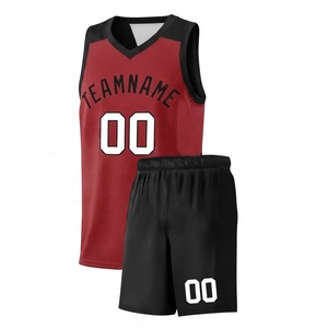 Uniformes en polyester pour hommes adultes, toutes saisons, impression de numéros d'équipe, ensemble de maillots de basket-ball personnalisés, sans manches, col en V, respirant - Product Image 1