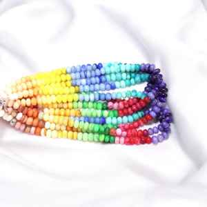 Multi Color Shaded Candy Opal Lisse Rondelle Perles 7mm à 10mm Loose Gemstone Strand Jewelry Making Bulk Wholesale India - Product Image 6