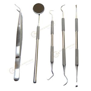 Juego de instrumentos dentales, kit de examen Dental de acero inoxidable, espejo, buena calidad, 8 Uds. - Product Image 4