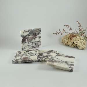Calacatta Viola Marble Coaster Set Pierre Naturelle Fait Main - Product Image 1