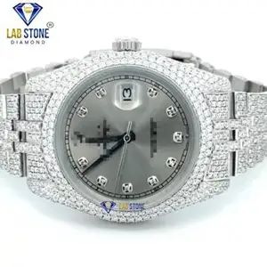 Elegant Looking Automatic Date Fully Iced Out Watch VVS Moissanite Diamond Studded Smart Watch
