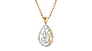 Luxurious Pendant Chain and Earrings 10k 14k 18k <b>Gold</b> Lab Grown Diamond and Natural Diamond for Women - Product Image 2