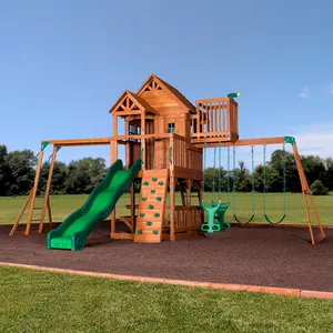 Juego de columpio para patio, marco de escalada de madera, juegos de columpios para exteriores para niños, asientos de columpio para adultos, juego en el patio trasero