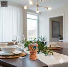 Brûleur Bakhoor religieux en bois d'acacia fait à la main avec laiton et incrustation de résine violette porte-encens décoratif pour la décoration intérieure - Product Image 4