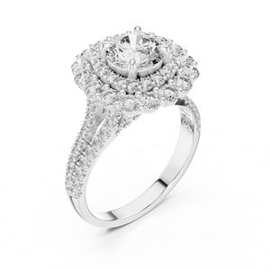 Anillo de Diamante Redondo Cultivado en Laboratorio para Mujer, Oro Blanco de 14K |   Anillo de Boda |   Diamante Cultivado Nuevo - Product Image 4