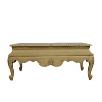 Table basse de salon de style français, reproduction antique, table à thé avec tiroir, table centrale en bois sculpté à la main