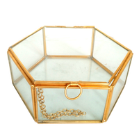 Kotak Kaca Geometris Heksagonal Rose Gold Modern Desain Baru Ukuran 3X1.5 Inci untuk Pernikahan Harga Terbaik
