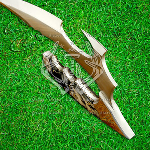 Cuchillo Bowie de acero D2 Tang completo hecho a mano personalizado, Funda de cuero para acampar con cuchillo de caza, agarre de cuerno ergonómico, regalo Ideal - Product Image 3