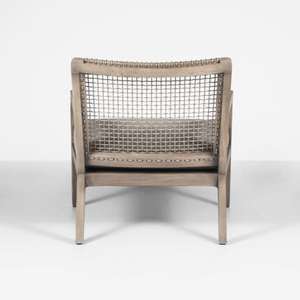 Modern Teak Solid Wood Outdoor Rope Chair with Sofa <b>Cushions</b> for <b>Garden</b> or Courtyard Furniture in Villas - Product Image 3