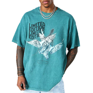 Heavyweight 100% Cotton Custom Printed Men's Oversized Plus Size <b>T</b>-<b>Shirts</b> with O-Neck Short Sleeves Quick Dry & Anti-Pilling - Product Image 1