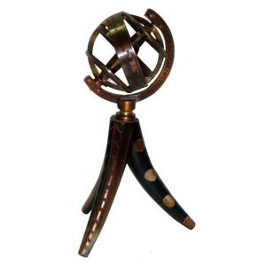 Globe terrestre artisanal indien de luxe en aluminium Design antique Décoration intérieure en laiton de haute qualité Article cadeau de bureau Art de Noël - Product Image 1