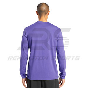 เสื้อยืดแฟชั่นแขนยาวคอกลมเข้ารูปสำหรับผู้ชายเสื้อยืดคอกลมแขนยาวสีพื้น - Product Image 6