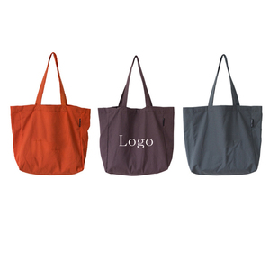 Bolso de compras de moda de hombro de gran capacidad para mujer, bolso de lona con logotipo personalizado impreso, bolso de lona de algodón de Color Natural reciclable - Product Image 1
