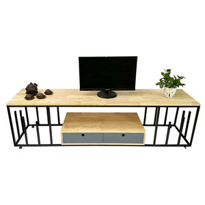 Soporte de TV Industrial Contemporáneo con Estructura de Hierro y MDF para Sala de Estar - Product Image 1
