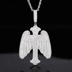 Pendentif Croix Moissanite Entièrement Sertie en Argent 925 Premium, Bijou Hip Hop Tendance 2025, Cadeau Unisexe Populaire - Product Image 6