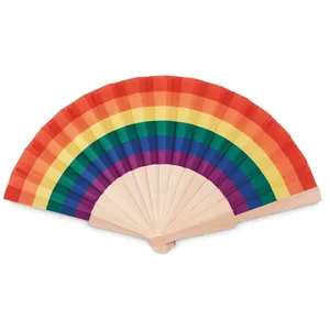BOWFAN Personalized <b>Rainbow</b> <b>Wood</b> Fan for Promotional Party Supplies - Product Image 1