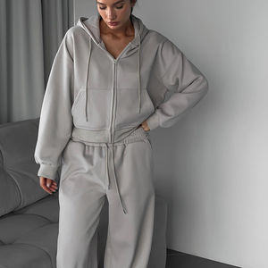 บริการ OEM เสื้อฮู้ดดี้ผู้หญิงแขนยาวผ้าฝ้ายสไตล์เกาหลี แห้งเร็ว ใส่ได้ในฤดูหนาว สกรีนลายด้านหน้าได้ตามสั่ง ไม่เป็นขุย ไซส์หลากหลาย MOQ ต่ำ - Product Image 6