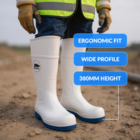 Bottes PVC Premium avec Embout Acier Étanche, Bottes de Pluie de Sécurité pour Hommes de Travail