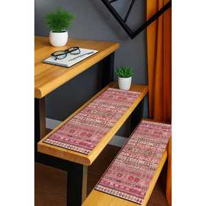 Alfombra Vintage Kilim con Estampado de Peldaños, Alfombra Decorativa Acogedora, Alfombra de Peldaños - Product Image 1