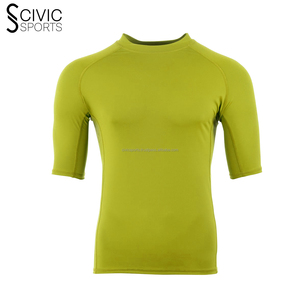 Chemises de compression de gymnastique à séchage rapide imprimées avec logo personnalisé pour hommes Protection contre les éruptions cutanées à manches longues pour hommes - Product Image 4