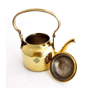 Andianartvilla กาน้ำชาทองเหลืองบริสุทธิ์ในรูปแบบค้อนและผิวด้านเสิร์ฟชากาแฟบนโต๊ะอาหาร400มล. - Product Image 6