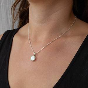 Classic Natural Real Freshwater Pearl Gemstone <b>Necklace</b> Solid 925 <b>Sterling</b> <b>Silver</b> Fine Jewelry For <b>Women</b> & Girls Chain Pendants - Product Image 3