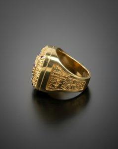 <b>Mens</b> 925 <b>Silver</b> Moissanite Championship <b>Ring</b> Red Enamel Flame Design Iced Statement Luxury Jewellery <b>For</b> <b>Men</b> - Product Image 1