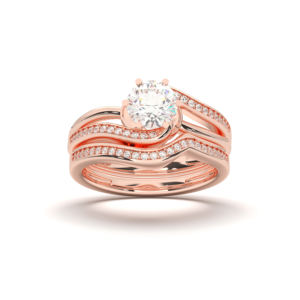 Anillo de boda de mujer de diamante cultivado en laboratorio redondo elegante de 1,10 quilates al por mayor OEM con oro sólido 925 plata esterlina - Product Image 4