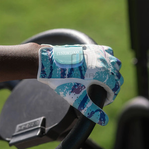 Nouvelle fabrication hommes femmes gants de Golf avec impression numérique personnalisée gauche droite en cuir gants de Golf couverture de main - Product Image 5