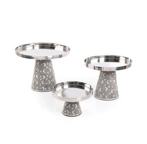 Recién llegado, mesa de eventos de boda, soporte de pastel para fiestas de boda, soporte de tres niveles hecho a mano de Metal de aluminio chapado en oro - Product Image 2