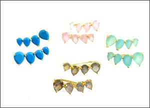 925 Sterling Silver <b>Earring</b> Natural Pink Chalcedony Gemstone Gold Vermeil Diamond Trendy Ear <b>Climber</b> for Parties Weddings Gift - Product Image 4