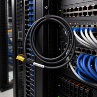 Kabel Ethernet Cat6a Super Fleksibel 10Gbps 26/28AWG Tembaga Murni RJ45 Patch Cord Kabel LAN Jaringan untuk Pusat Data & Server