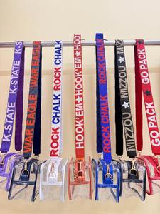 Gig Em Aggies Beaded Embroidery Bag <b>Strap</b> Maroon White Game Day Purse Belt Handmade Seed Bead Wide <b>Crossbody</b> Replacement Handle - Product Image 5