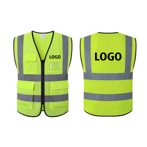 Chaleco de construcción de malla de poliéster, ropa de trabajo con múltiples bolsillos, chaqueta, ropa de seguridad reflectante, chaleco con cremallera - Product Image 2