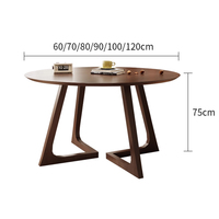 Table à manger ronde en bois moderne et combinaison de chaises 4 places écologiques pour le salon à la maison