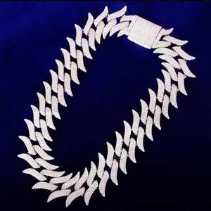 Chaîne en or rose de luxe avec diamants en moissanite, unique, largeur de 17 mm, entièrement sertie de pierres, bijoux pour le corps, cadeau de mariage pour elle ou lui pour un anniversaire - Product Image 3