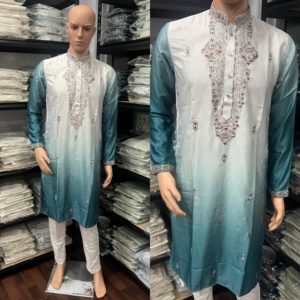 Soie de coton de qualité supérieure attrayante avec broderie de paillettes travail Kurta pyjama exportateur et fournisseur mondial - Product Image 4