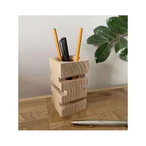 Highest Quality <b>Wooden</b> Material Pen Pencil Holder Fancy Design Home Table Decorative Pen Pencil Holder <b>Desk</b> Office Supplies - Product Image 5