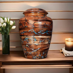 Hermoso diseño de madera con urna de cremación de metal con colores y tamaños personalizados para el hogar a precios al por mayor - Product Image 2